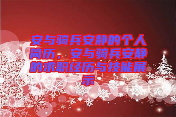 安與騎兵安靜的個人簡歷，安與騎兵安靜的求職經歷與技能展示