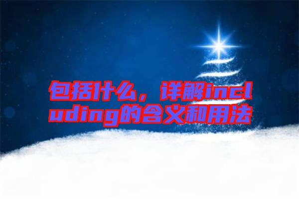 包括什么，詳解including的含義和用法