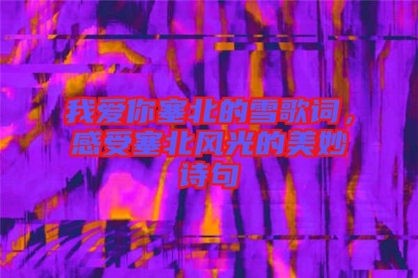 我愛你塞北的雪歌詞，感受塞北風光的美妙詩句