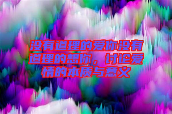沒有道理的愛你沒有道理的想你，討論愛情的本質與意義