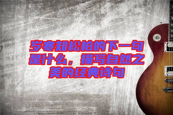 歲寒知松柏的下一句是什么，描寫(xiě)自然之美的經(jīng)典詩(shī)句