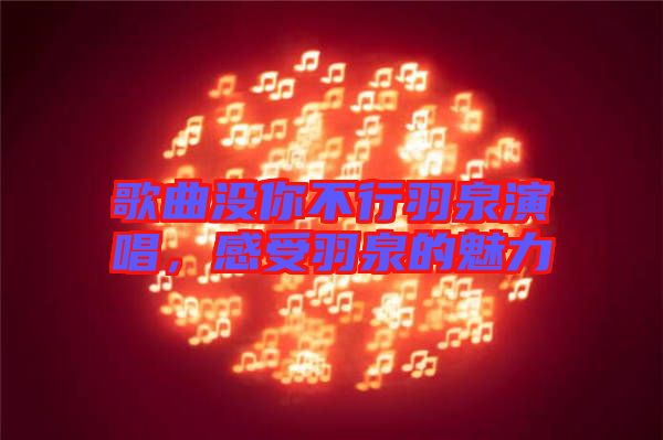 歌曲沒你不行羽泉演唱，感受羽泉的魅力