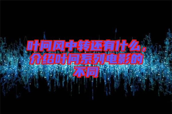 葉問(wèn)風(fēng)中轉(zhuǎn)還有什么，介紹葉問(wèn)系列電影的不同