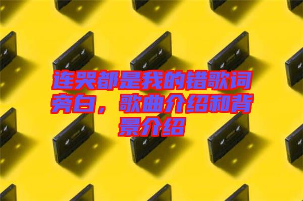 連哭都是我的錯歌詞旁白，歌曲介紹和背景介紹