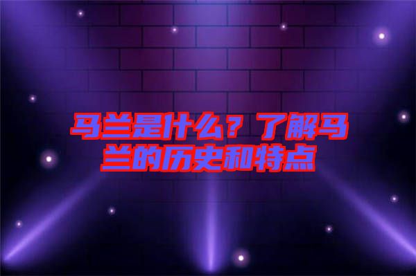 馬蘭是什么？了解馬蘭的歷史和特點