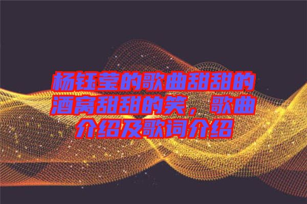 楊鈺瑩的歌曲甜甜的酒窩甜甜的笑，歌曲介紹及歌詞介紹