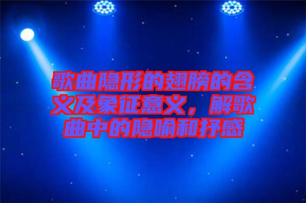 歌曲隱形的翅膀的含義及象征意義，解歌曲中的隱喻和抒感