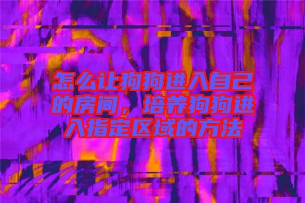 怎么讓狗狗進入自己的房間，培養狗狗進入指定區域的方法