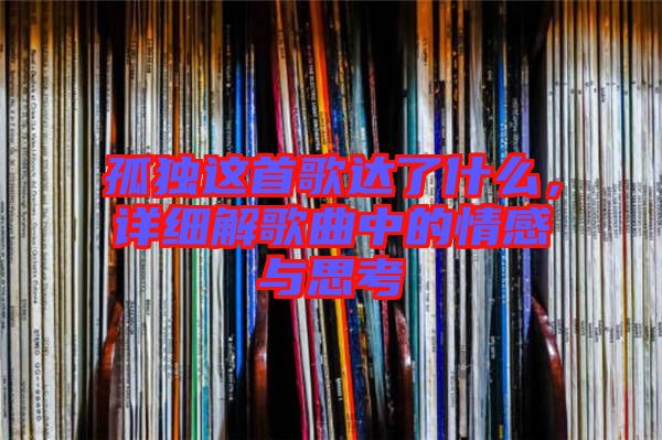 孤獨這首歌達了什么，詳細解歌曲中的情感與思考