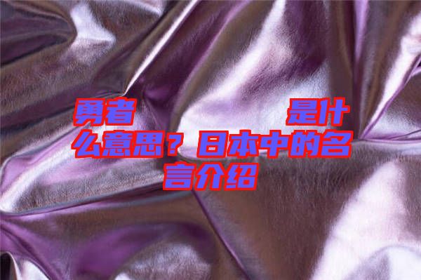 勇者のくせになまいきだ是什么意思？日本中的名言介紹