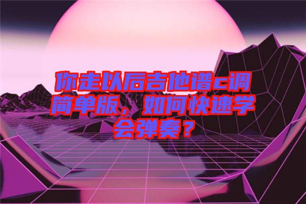你走以后吉他譜c調簡單版，如何快速學會彈奏？