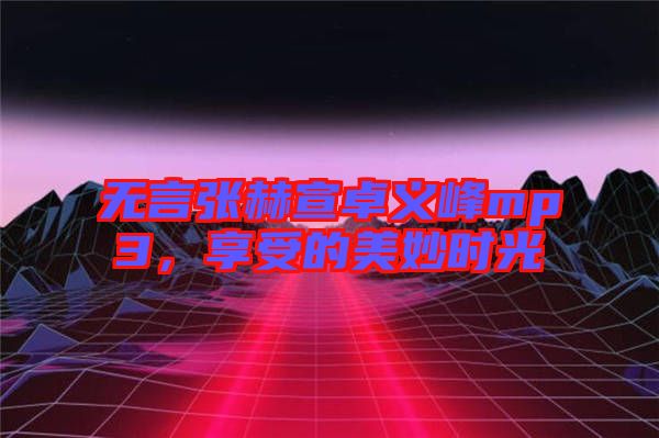 無言張赫宣卓義峰mp3，享受的美妙時光