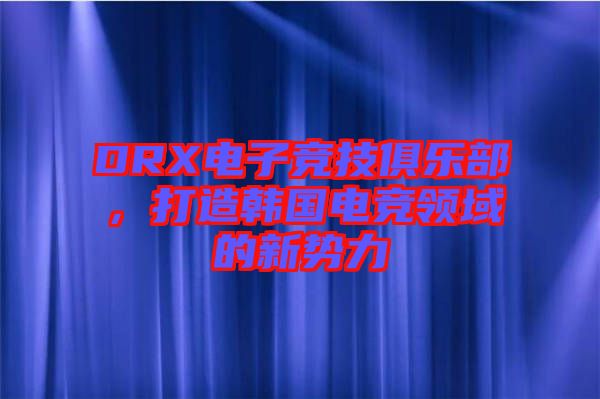 DRX電子競(jìng)技俱樂部，打造韓國電競(jìng)領(lǐng)域的新勢(shì)力