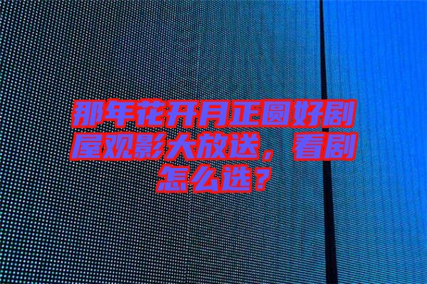 那年花開月正圓好劇屋觀影大放送，看劇怎么選？