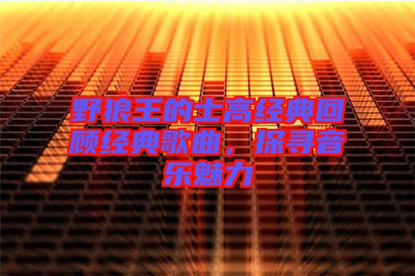 野狼王的士高經典回顧經典歌曲，探尋音樂魅力