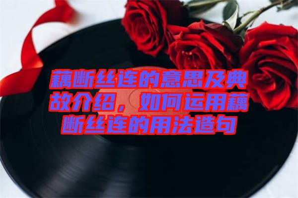 藕斷絲連的意思及典故介紹，如何運用藕斷絲連的用法造句
