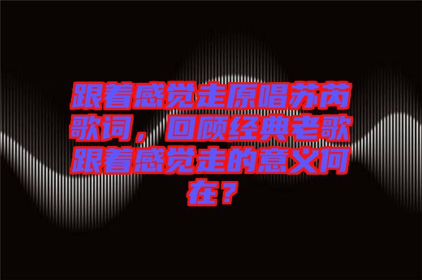 跟著感覺走原唱蘇芮歌詞，回顧經典老歌跟著感覺走的意義何在？